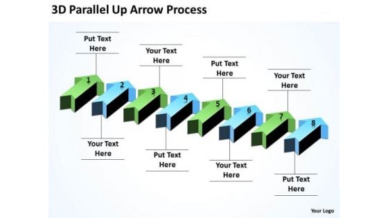 Business Framework Model 3d Parallel Up Arrow Process Business Finance Strategy Development