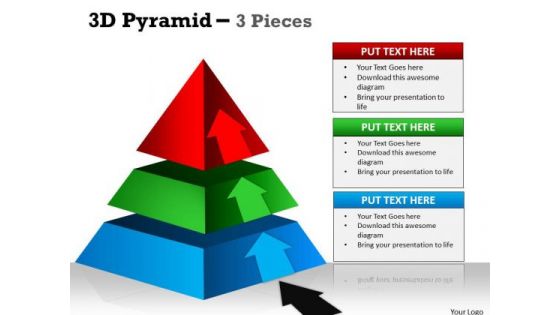 Business Framework Model 3d Pyramid 3 Individual Stages Business Diagram