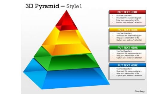 Business Framework Model 3d Pyramid With 5 Stages Consulting Diagram