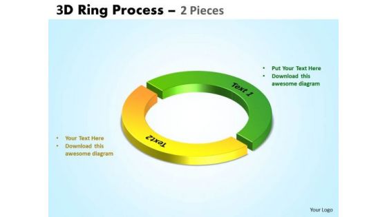 Business Framework Model 3d Ring Process 2 Pieces Consulting Diagram