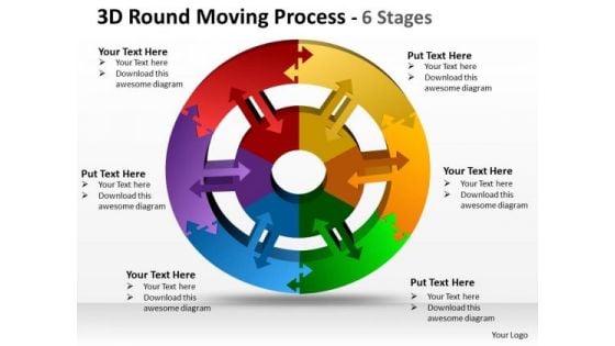 Business Framework Model 3d Round Moving Diagram Process 6 Stages Business Diagram