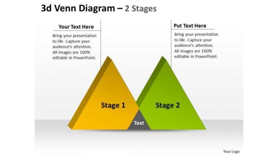 Business Framework Model 3d Venn Diagram 2 Stages Marketing Diagram