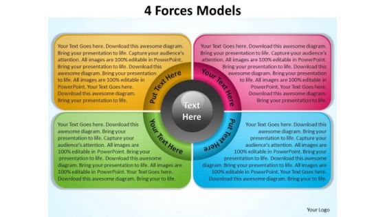 Business Framework Model 4 Forces Model Diagram For Business Marketing Diagram