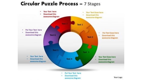 Business Framework Model 7 Components Diagram Circular Puzzle Process Sales Diagram