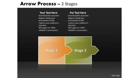 Business Framework Model Arrow Process 2 Stages