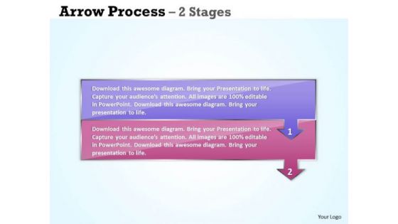 Business Framework Model Arrow Process 2 Stages Sales Diagram