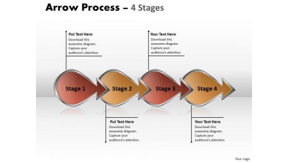 Business Framework Model Arrow Process 4 Stages 4 Business Diagram