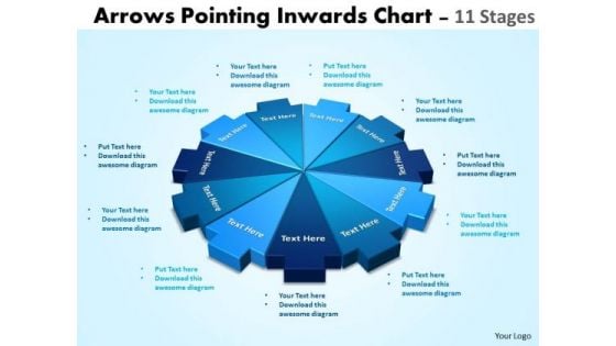 Business Framework Model Arrows Pointing Inwards Chart 11 Stages Consulting Diagram