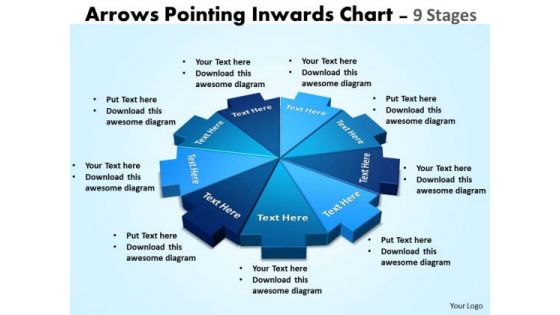 Business Framework Model Arrows Pointing Inwards Chart 9 Stages Marketing Diagram