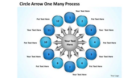 Business Framework Model Circle Arrow One Many Process Consulting Diagram