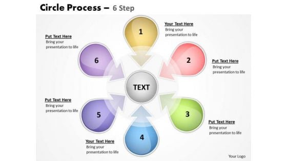 Business Framework Model Circle Process 6 Step 9 Business Diagram