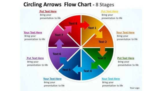 Business Framework Model Circling Arrows Chart 8 Stages Business Diagram