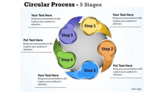 Business Framework Model Circluar Process 5 Stages Sales Diagram