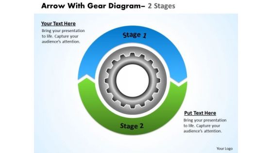 Business Framework Model Circular Arrows With Gears 2 Stages Strategy Diagram Business Framework Model Circular Arrows With Gears 2 Stages Strategy Diagram