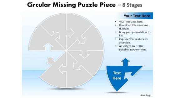 Business Framework Model Circular Missing Puzzle Piece 8 Stages Business Diagram