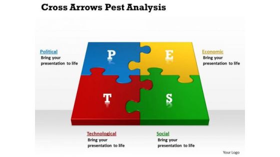 Business Framework Model Cross Arrows Pest Analysis Marketing Diagram