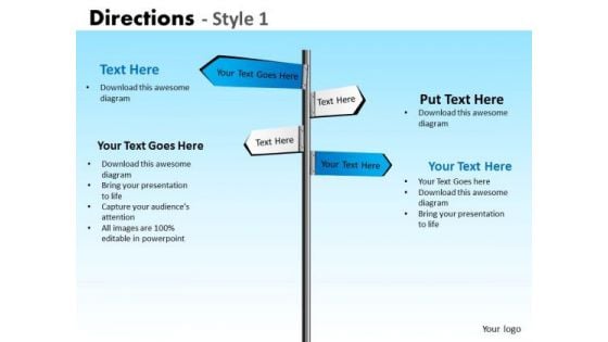 Business Framework Model Directions Style 1 Strategy Diagram