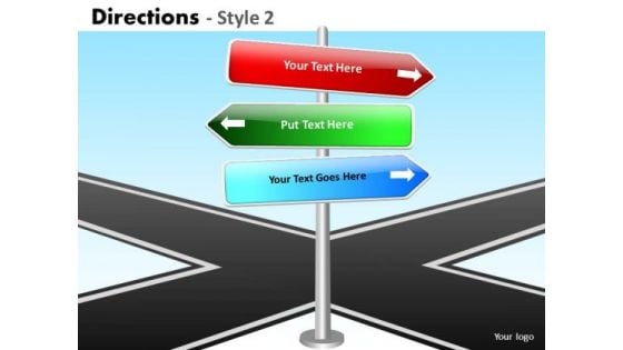 Business Framework Model Directions Style 2 Strategy Diagram