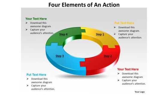 Business Framework Model Four Elements Of An Templates Action Sales Diagram