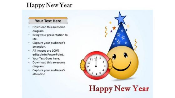 Business Framework Model Happy New Year Strategy Diagram