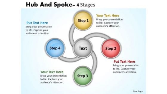Business Framework Model Hub And Spoke Stages Business Diagram