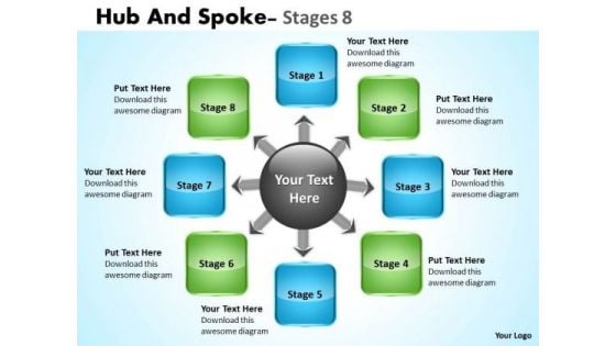 Business Framework Model Hub And Spoke Stages Consulting Diagram