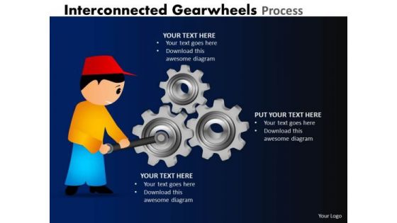 Business Framework Model Interconnected Gearwheels Process Strategy Diagram