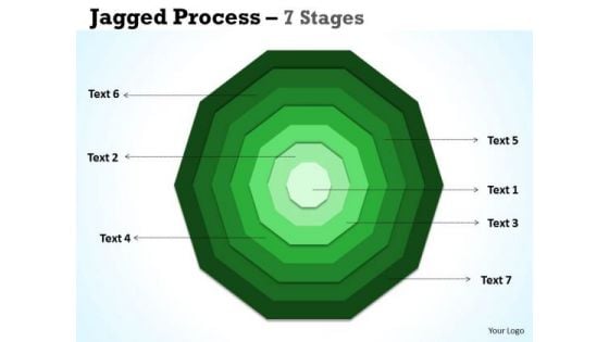 Business Framework Model Jagged Proces 7 Stages Business Cycle Diagram