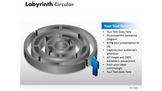 Business Framework Model Labyrinth Circular Diagram Consulting Diagram