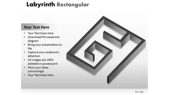 Business Framework Model Labyrinth Rectangular Business Diagram