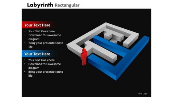 Business Framework Model Labyrinth Rectangular Marketing Diagram