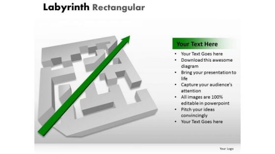 Business Framework Model Labyrinth Rectangular Modal Marketing Diagram