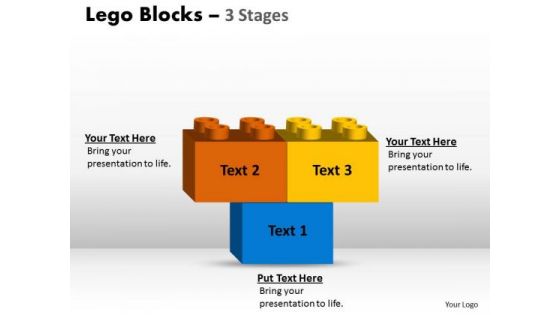 Business Framework Model Lego Blocks 3 Stages Consulting Diagram