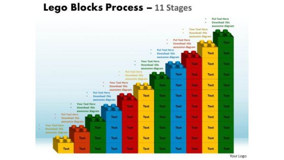 Business Framework Model Lego Blocks Process 11 Stages Strategy Diagram