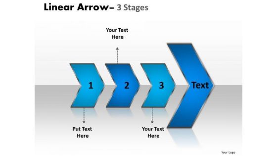 Business Framework Model Linear Arrow 3 Stages Consulting Diagram