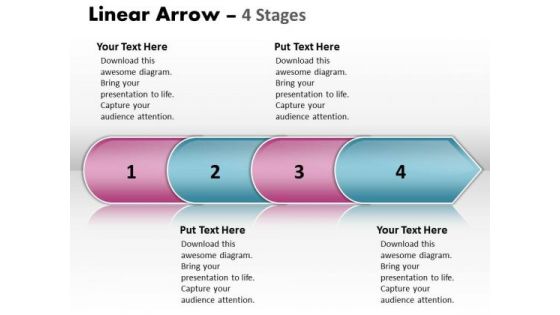 Business Framework Model Linear Arrow 4 Stages Sales Diagram