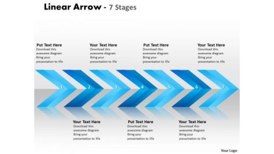 Business Framework Model Linear Arrows 7 Stages Business Diagram