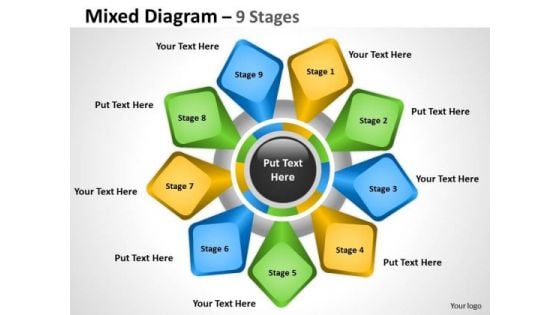 Business Framework Model Mixed Diagram 9 Stages For Business Marketing Diagram