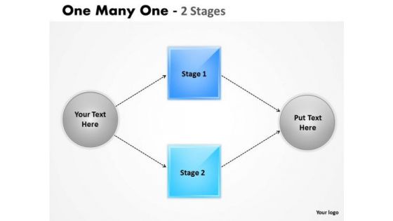 Business Framework Model One Many One 2 Step Strategy Diagram