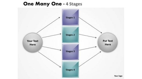 Business Framework Model One Many One 4 Step Business Cycle Diagram