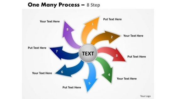 Business Framework Model One Many Process 8 Steps Strategy Diagram