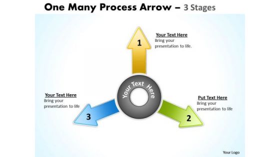 Business Framework Model One Many Process Arrow 3 Stages Marketing Diagram