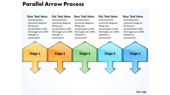 Business Framework Model Parallel Arrow Process Strategy Diagram