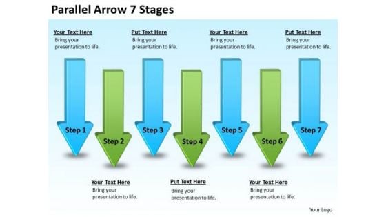 Business Framework Model Parallel Arrow Stages Business Diagram