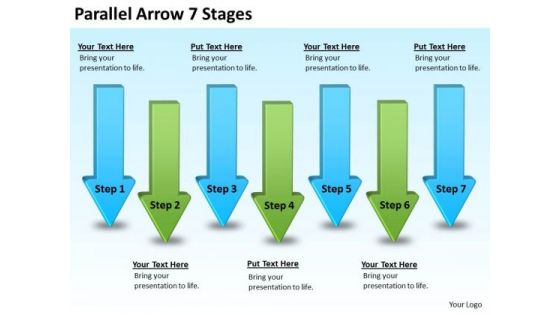 Business Framework Model Parallel Arrow Stages Business Diagram