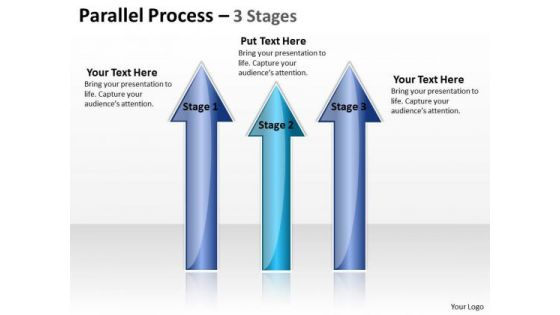 Business Framework Model Parallel Process 3 Stages Marketing Diagram