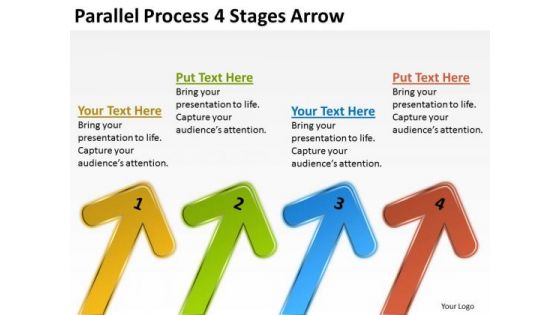 Business Framework Model Parallel Process 4 Stages Arrow Consulting Diagram