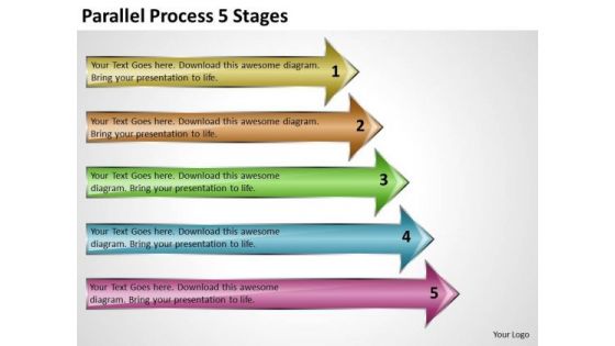 Business Framework Model Parallel Process 5 Stages Marketing Diagram