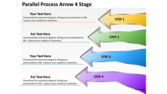 Business Framework Model Parallel Process Arrow 4 Stage Strategic Management