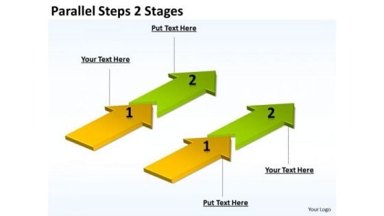 Business Framework Model Parallel Steps 2 Stages Consulting Diagram